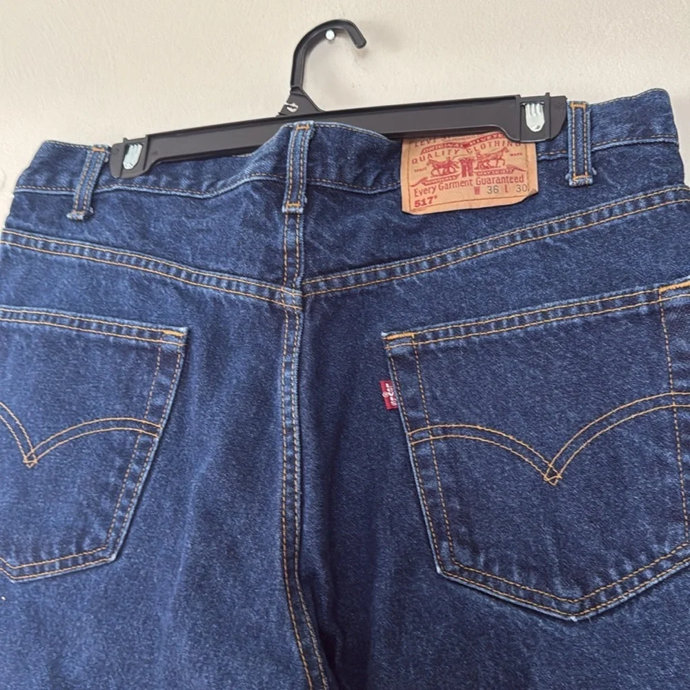Vintage Levi's 517 Men's Dark Blue Straight Jeans 36x30